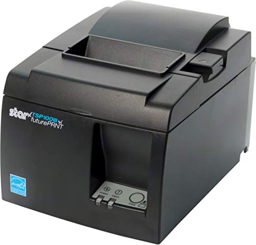 Renewed Star Micronics TSP143IIIU USB Thermal Receipt Printer with Device and Mfi USB Ports, Auto-cutter, and Internal Power Supply - Gray (Renewed)