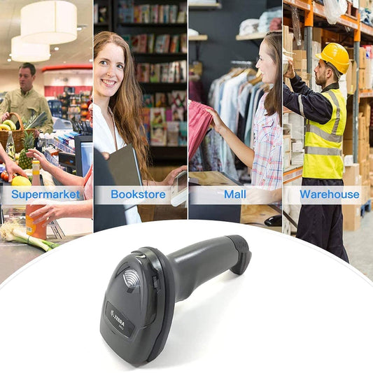 Renewed Zebra DS4608-SR Standard Range 1D 2D Handheld Barcode Scanner QR Wired USB Imager Black Corded Screen Code Reader for POS System - JTTANDS (Renewed)